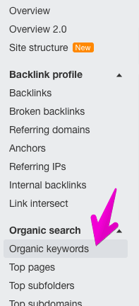 ahrefs organic keywords 2.0
